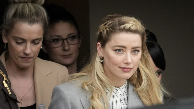 Amber Heard leaving court