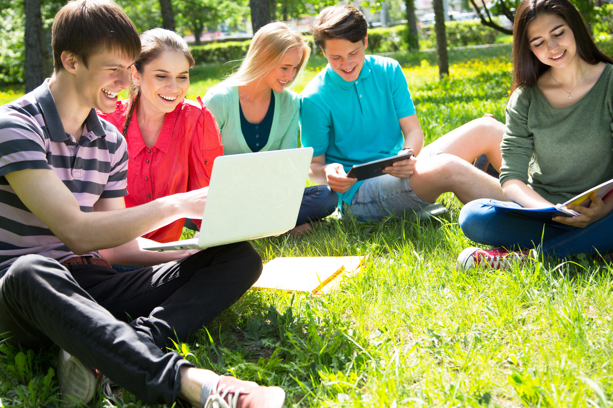 Group of students together preparing for the exam