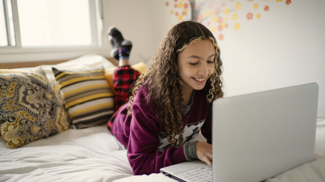 Girl on computer