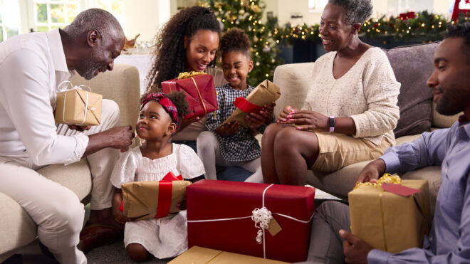 family opening gifts