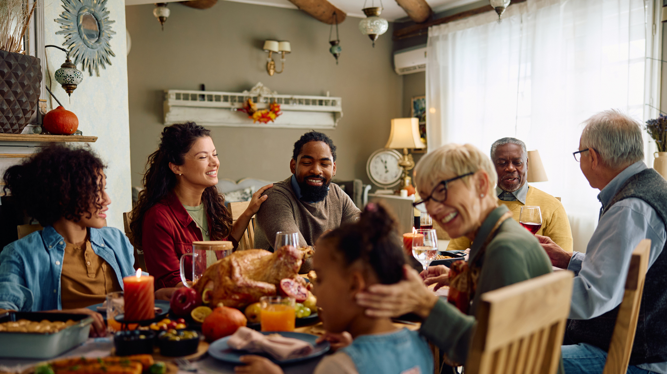 Family at Thanksgiving table