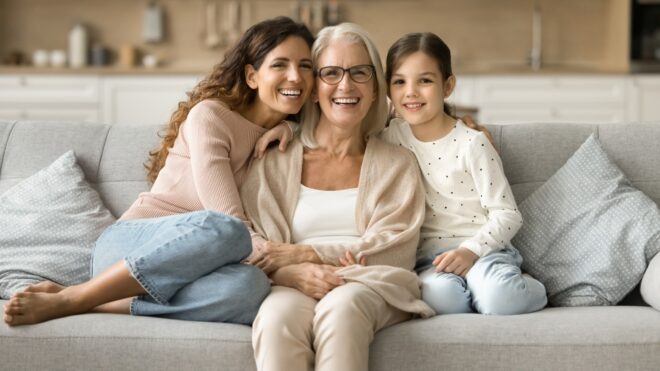 three generations of women