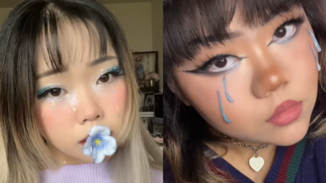 3D tear makeup teens trend screenshots