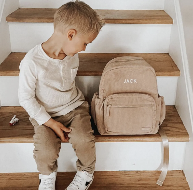 personalized corduroy backpack