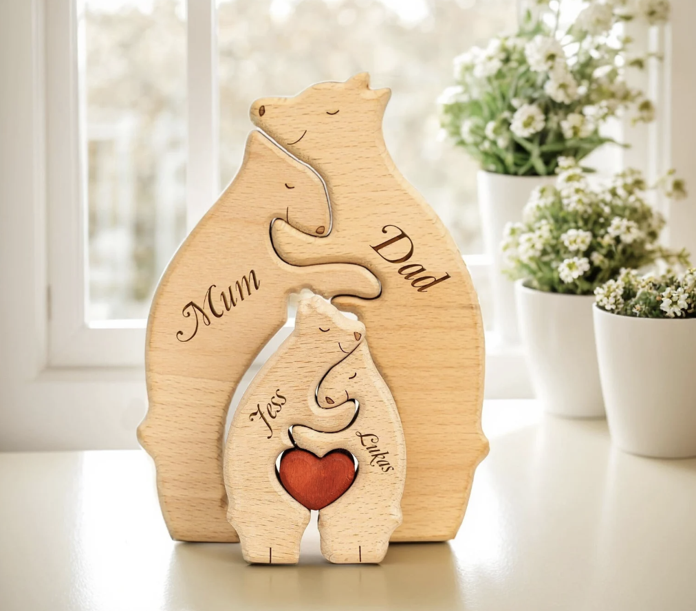 wooden bear family puzzle