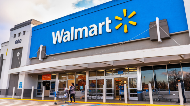 Walmart signage in front of store